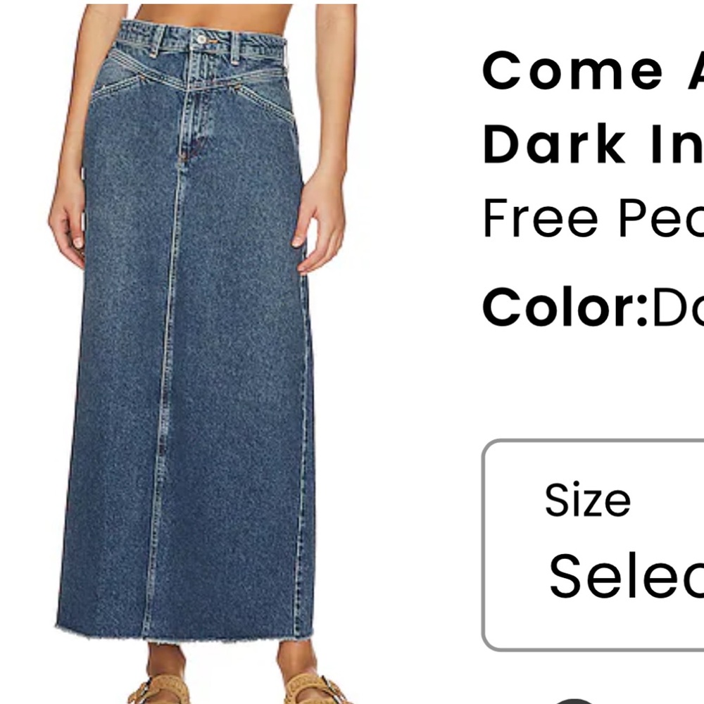 Come as you are midi denim skirt dark indigo